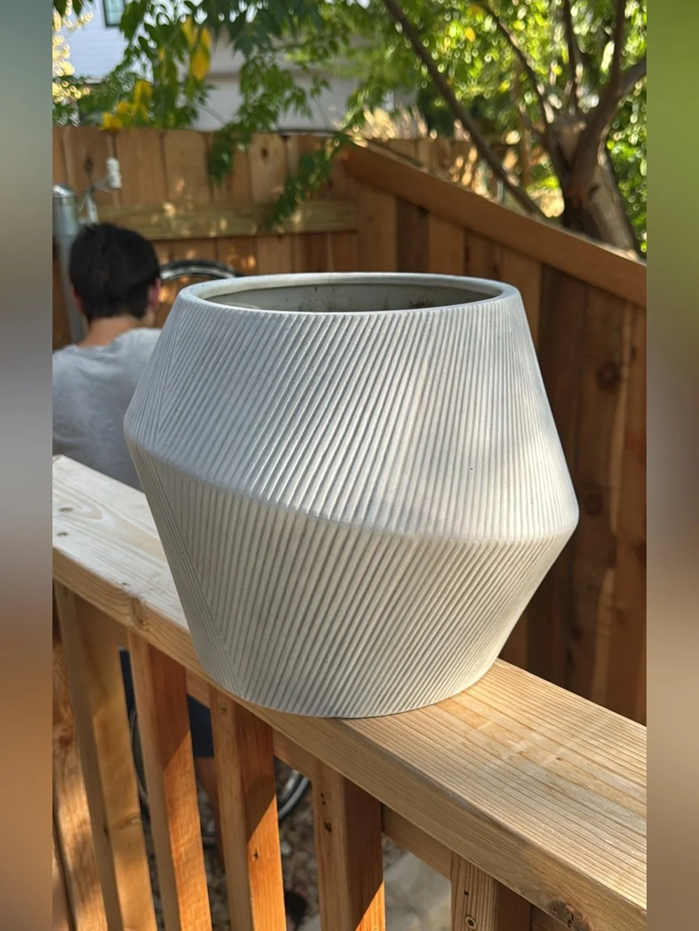 Small ceramic floor planter- West Elm.